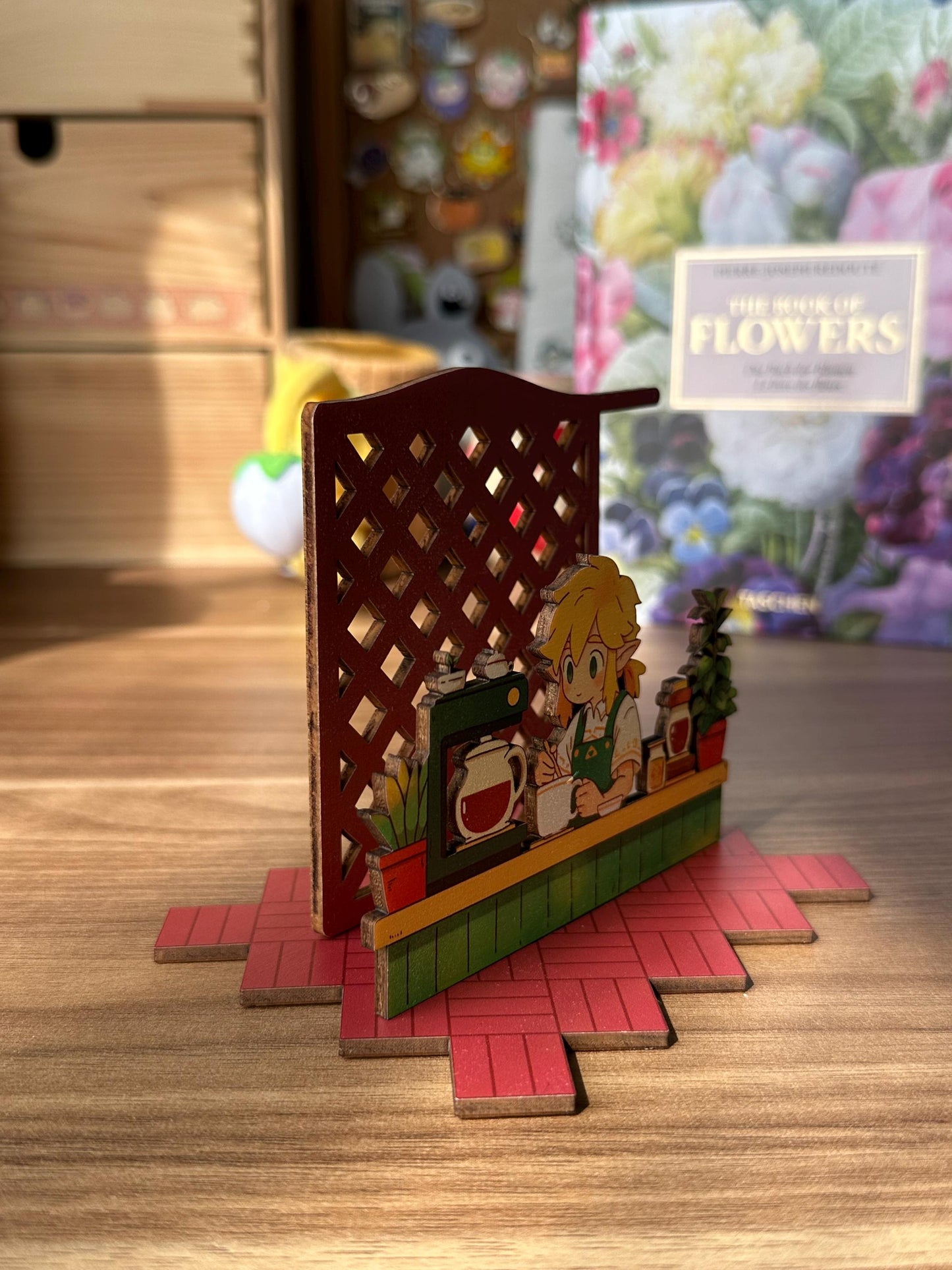 TLOZ Link Handmade Wooden Diorama Standee with Note Holder