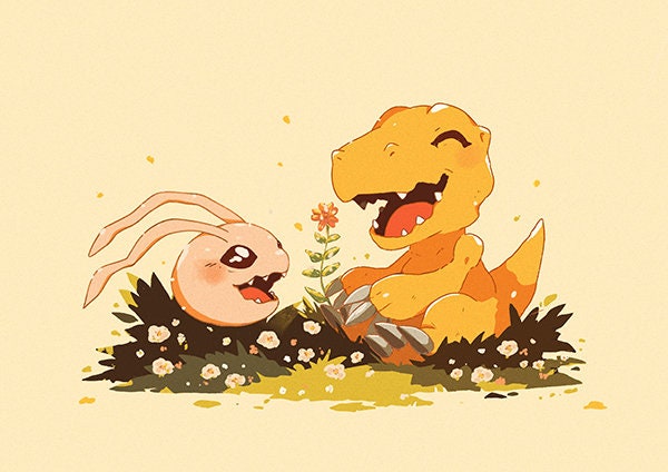 Digimon Art Print | Agumon and Koromon Art Print | A5 print