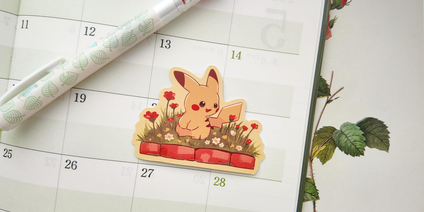 Pikachu Garden Matte Vinyl Sticker