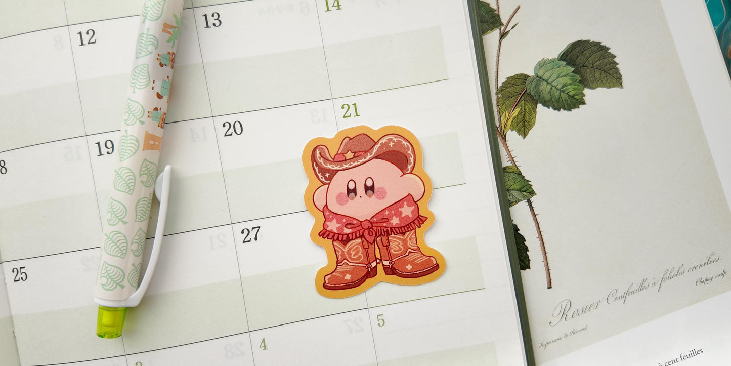 Kirby Cowboy Matte Vinyl Sticker