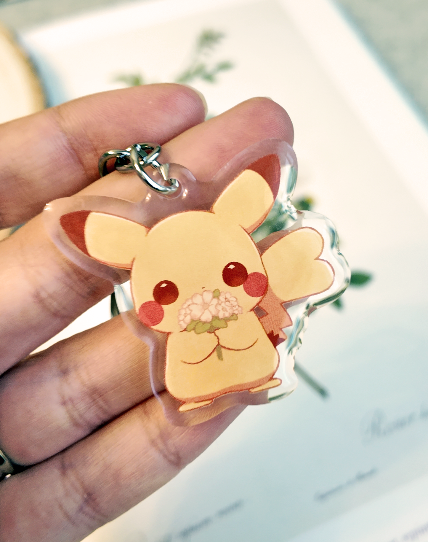 Flower Pikachu Keychain