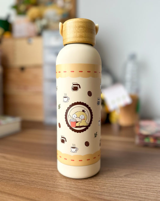 Cute Café Psyduck Insulated Water Bottle