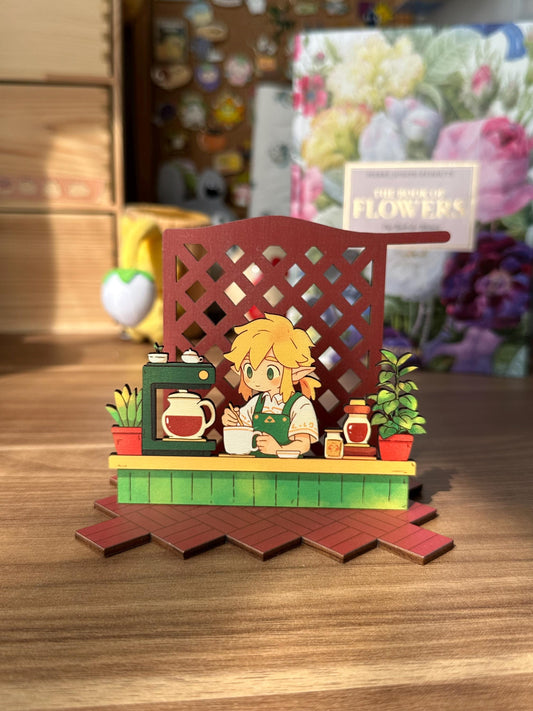 TLOZ Link Handmade Wooden Diorama Standee with Note Holder