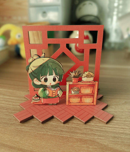 Maomao Handmade Wooden Diorama Standee with Note Holder