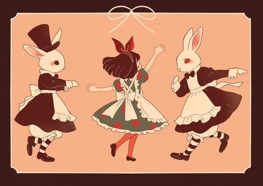 Rabbit Girl Art Print Postcard