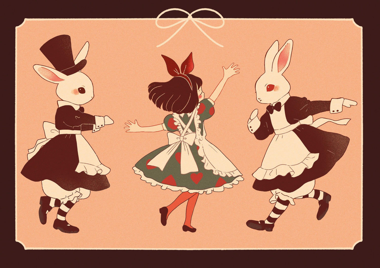 Rabbit Girl Art Print Postcard