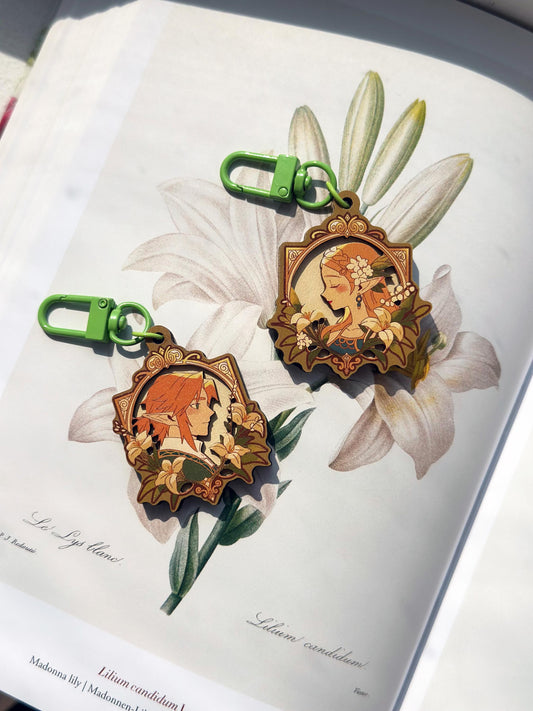 Zelda & Link Art Nouveau 3D Wood Charms