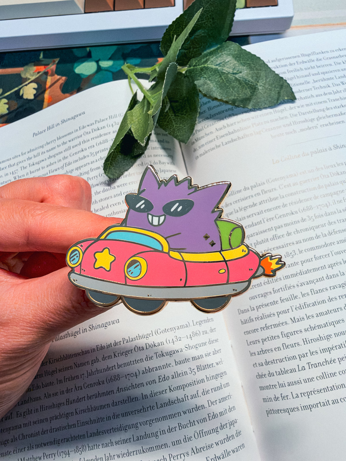 Gengar in a car Enamel Pin