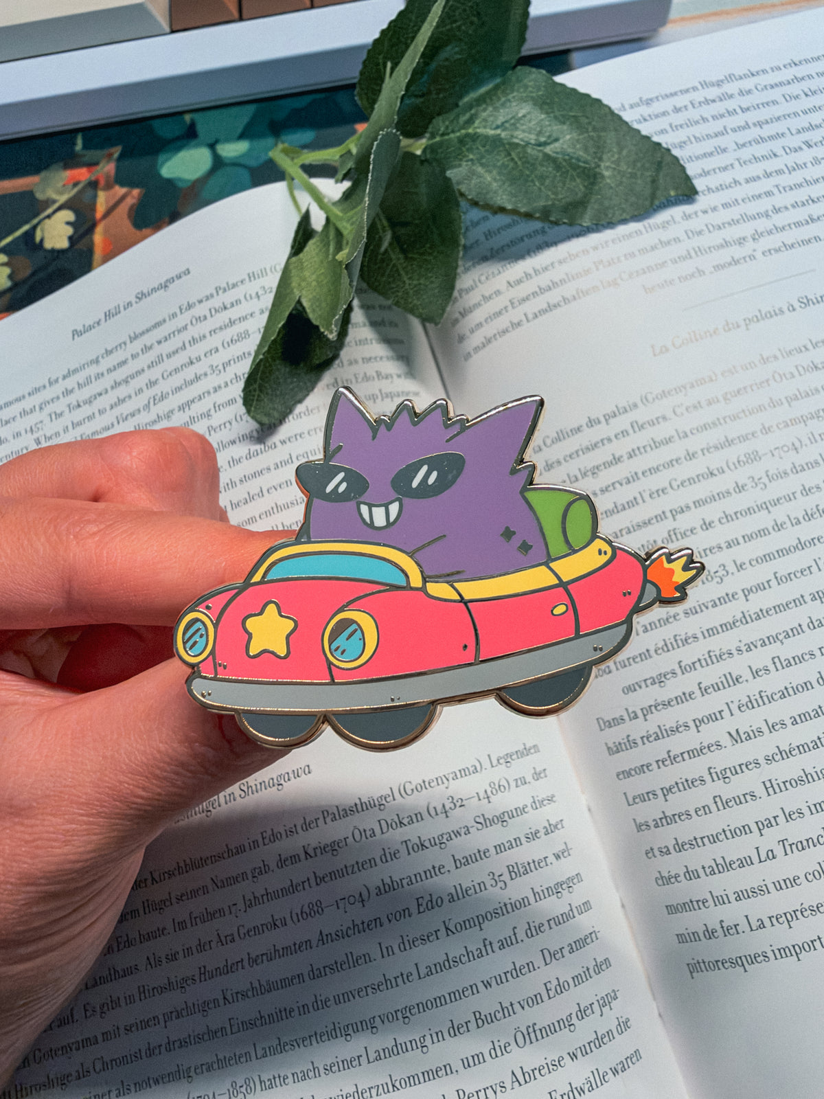 Gengar in a car Enamel Pin